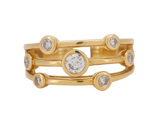 Diamond Scatter RainDance Bubble Ring 18ct Yellow Gold 