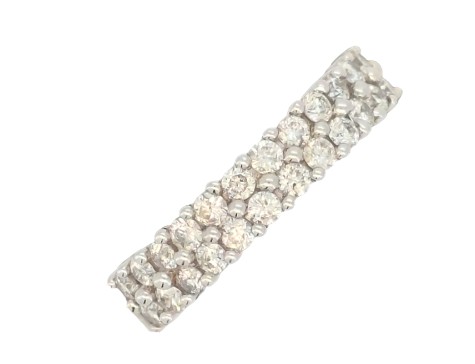 Double Row Diamond Band Eternity Ring 14kt White Gold 1.00ct