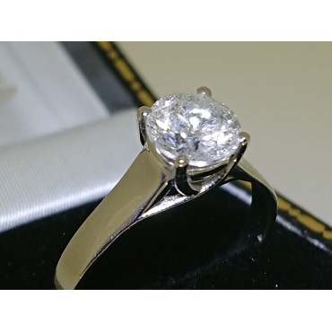 14ct White Gold 1.2ct Clarity Enhanced Diamond Solitaire Ring