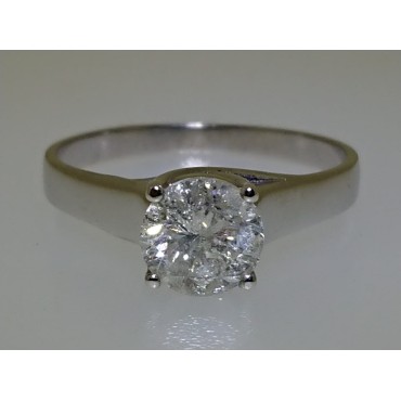 14ct White Gold 1.2ct Clarity Enhanced Diamond Solitaire Ring