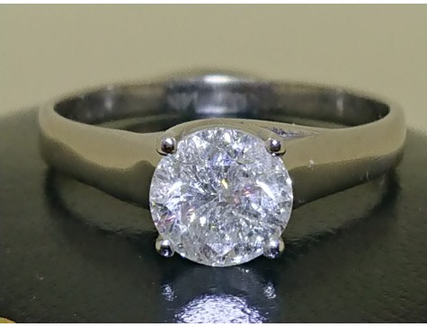 14ct White Gold 1.2ct Clarity Enhanced Diamond Solitaire Ring