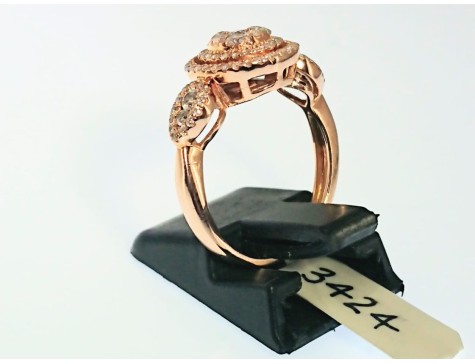 14ct Rose Gold Designer Le Vian Diamond Cluster Ring