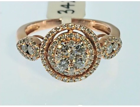 14ct Rose Gold Designer Le Vian Diamond Cluster Ring