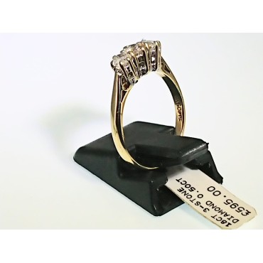 18ct Gold 0.50ct Diamond 3 stone Trilogy Ring